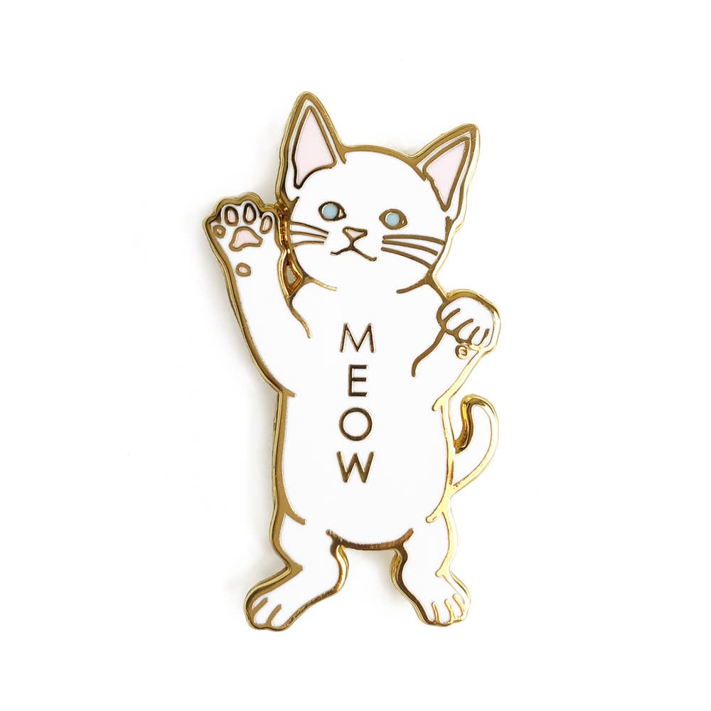 akrDesignStudio - Vendita all'ingrosso Spilla da bavero - Spilla da bavero Cat Meow - White Cat