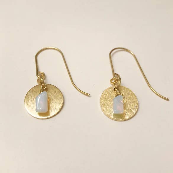 Full Moon Earrings - Opalite for wholesale by Sophia Louiz