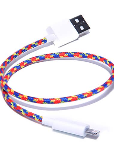 10 Inches - Mini Confetti Lightning Cable for wholesale by Eastern Collective