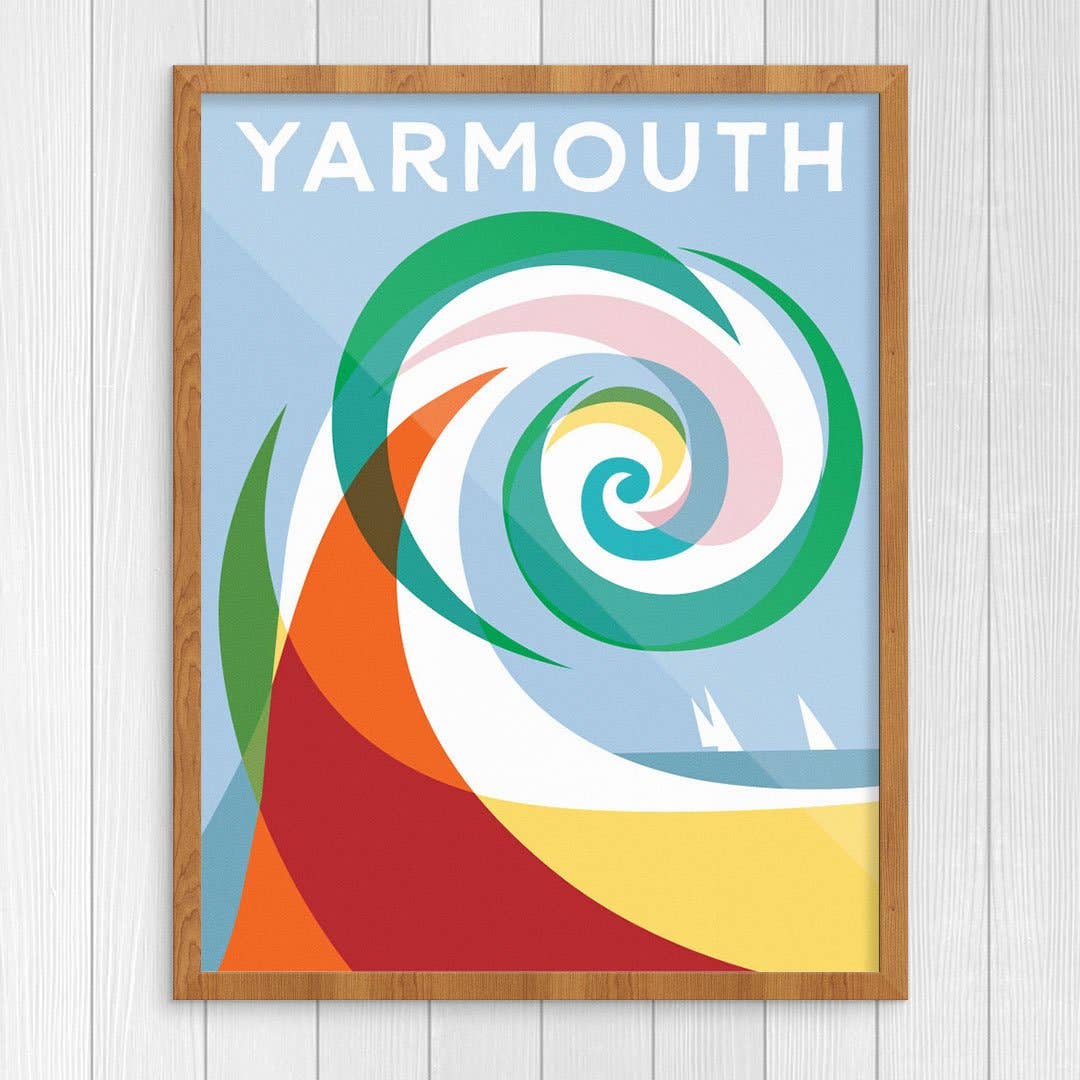 Fridgedoor - Vente Affiche d'art - Impression de vague colorée Yarmouth 11 po x 14 po0