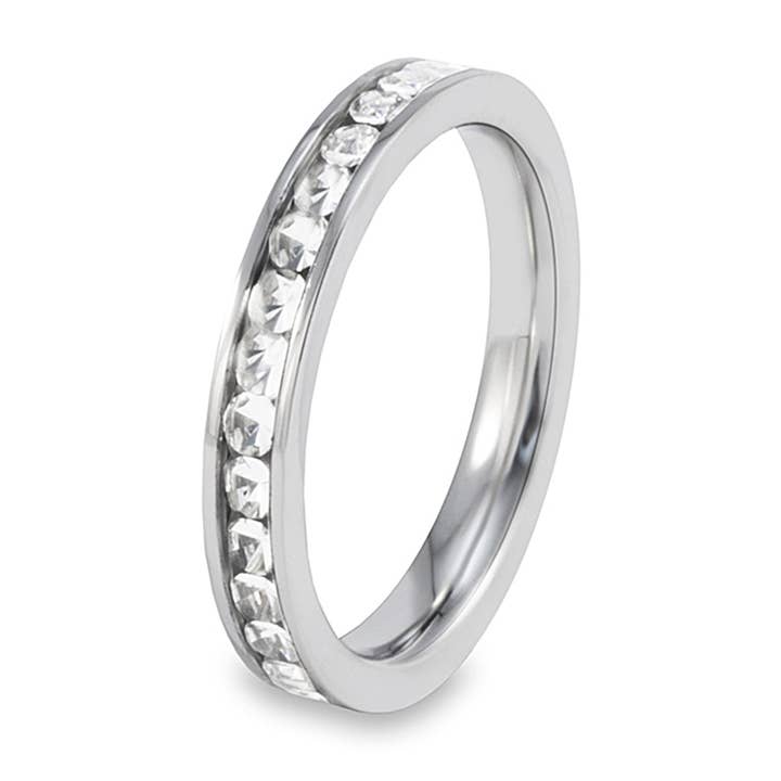 Anello da donna Eternity Band con zirconia cubica per la vendita all'ingrosso da parte di West Coast Jewelry