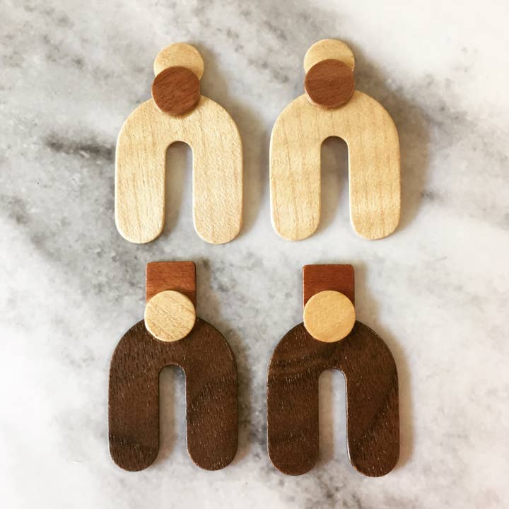 Geometric Arch post earrings for wholesale by Kohli Kraft