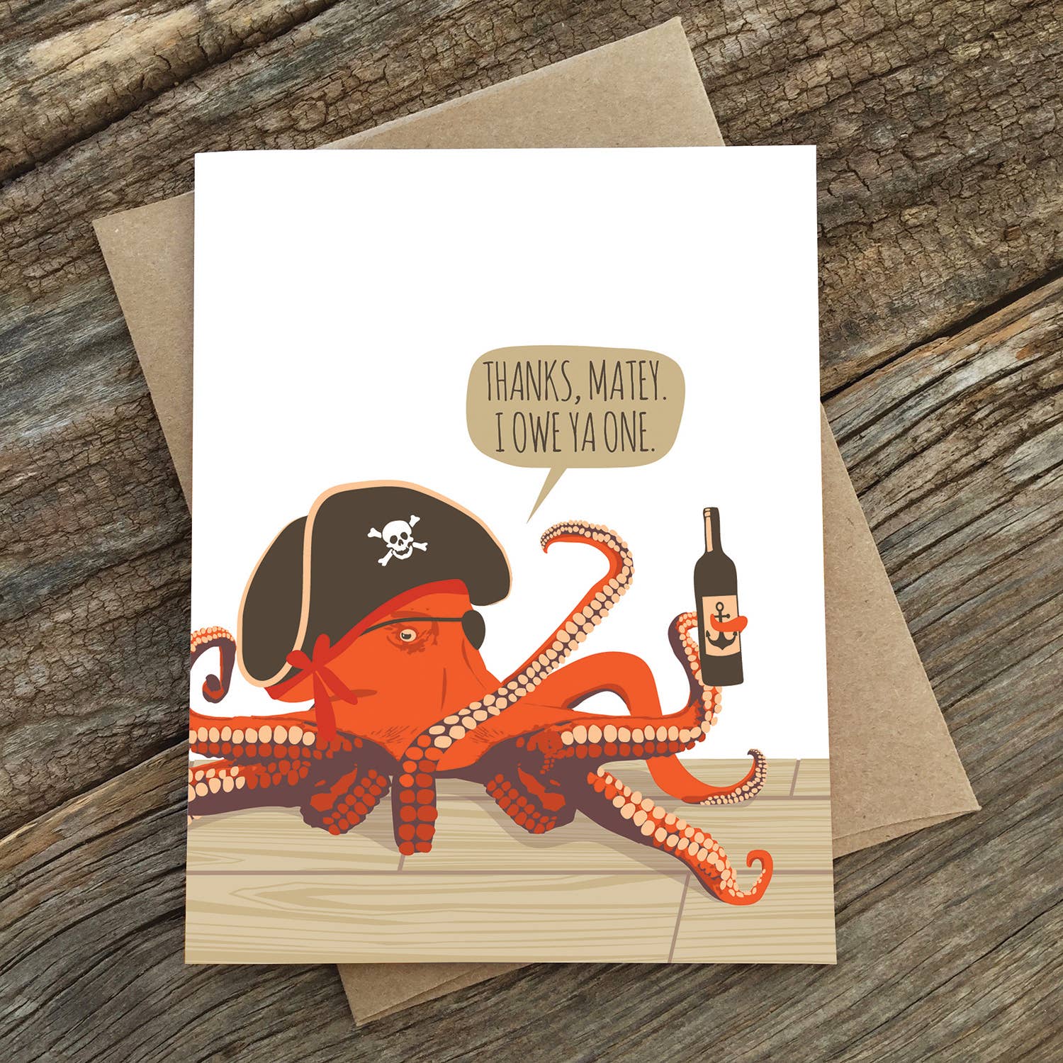 Modern Printed Matter – Engroshandel Takkekort – Tak Matey Ocotopus Card1