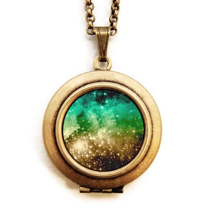 Collana con medaglione con foto galassia per la vendita all'ingrosso da parte di Dearest Mine