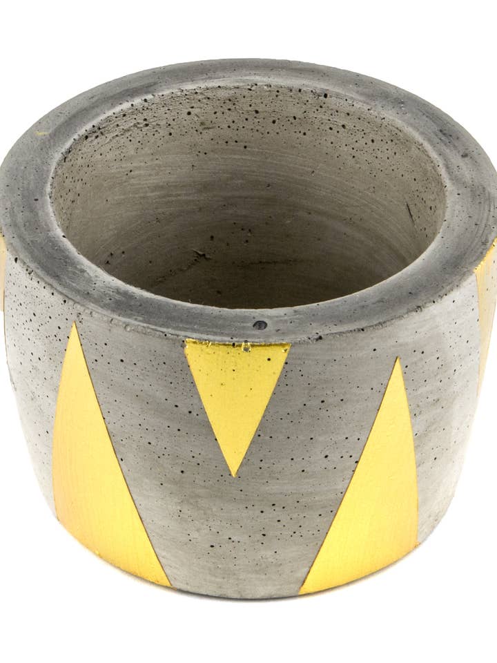 Gold Triangle Concrete Planter for wholesale by MacBailey Candle Company