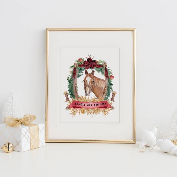 Jingle all the Hay Art Print for wholesale by Cami Monet