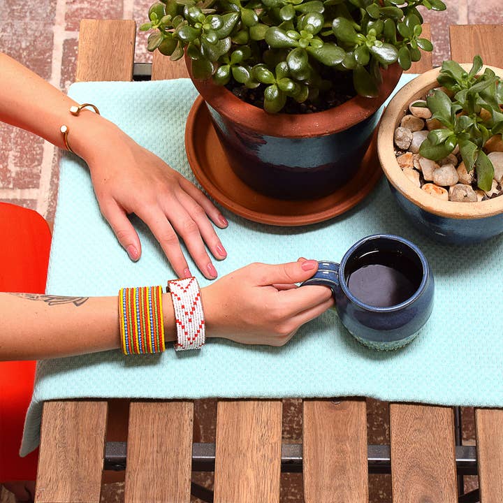 Swahili Coast - Wholesale Cuff Bracelet - Large Multi Stripe Leather Cuff1