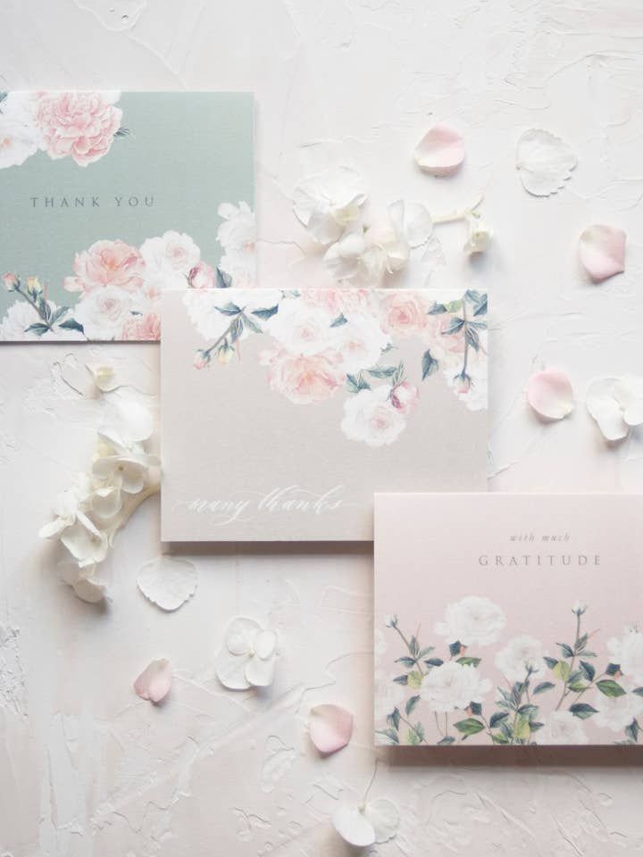 Watercolor Thank You Cards for wholesale by Seniman Calligraphy