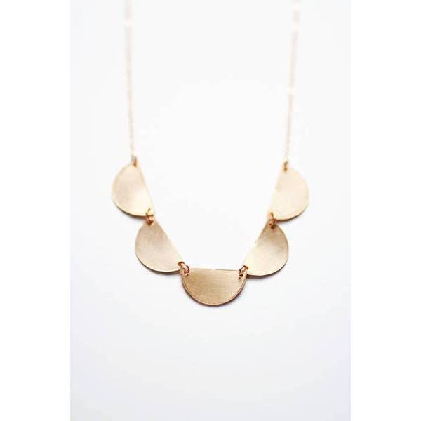 Scalloped Half Moon Necklace for wholesale by Rare Bird Co. + Pauline Stanley Studio