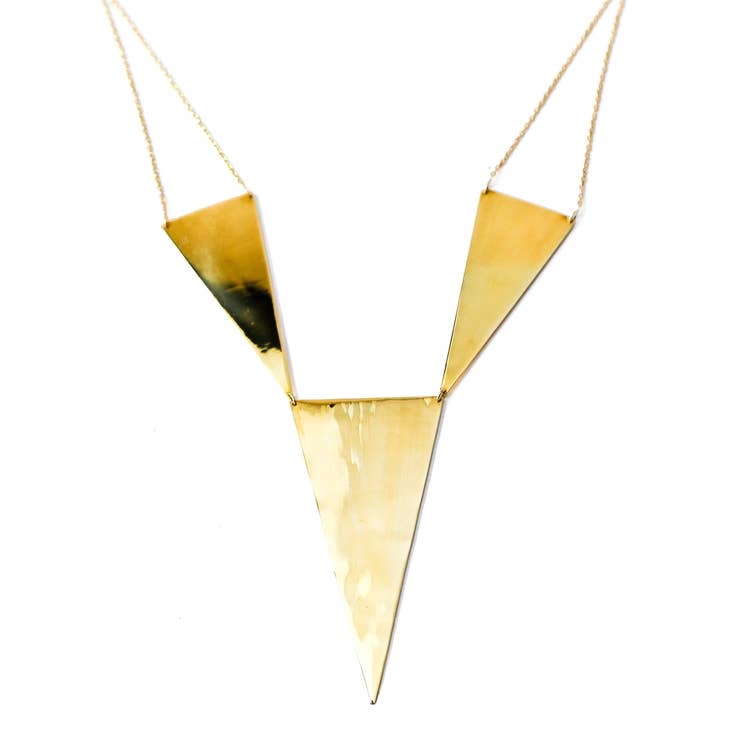 Bisjoux - Wholesale Pendant/Charm Necklace - Paragon brass geometric handmade Triad Necklace1