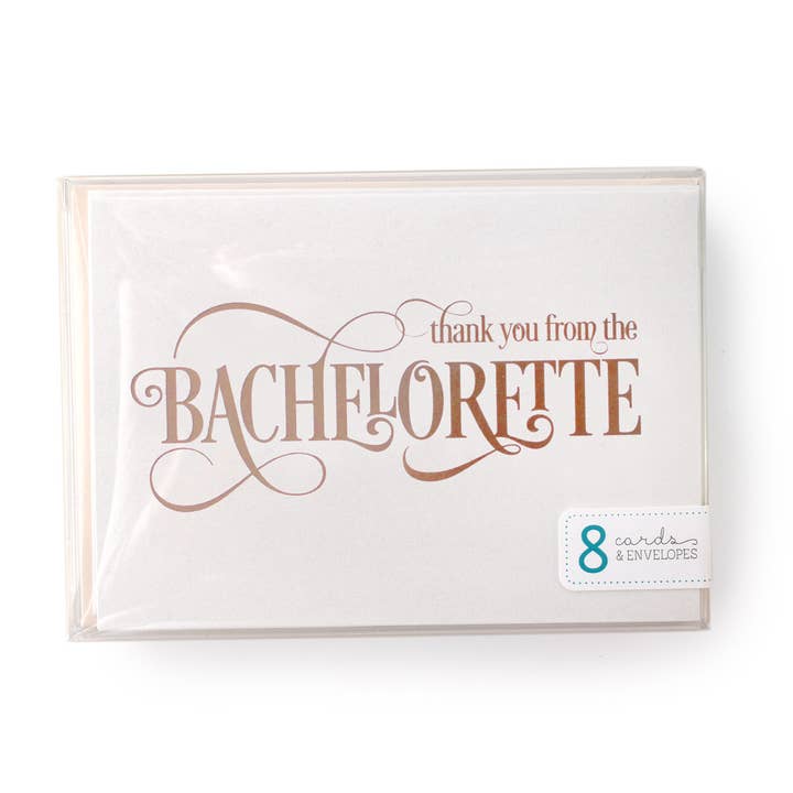 Foil Thank You From the Bachelorette Wedding Cards Boxed Set for wholesale by Marrygrams