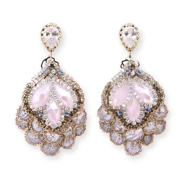 Pendientes colgantes estilo vintage de marquesa rosada para venta al por mayor de Cupidstone Accessories