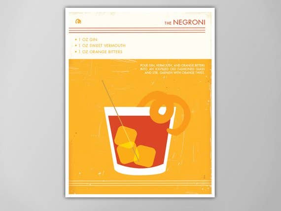 The National Anthem - Wholesale Art Print - 5” x 7” Negroni Cocktail Art Print0