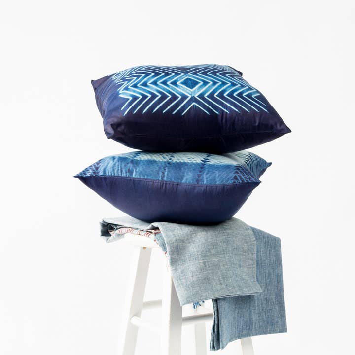 Variously - Wholesale Throw/Decorative Pillow - Naami Indigo Silk Pillow6