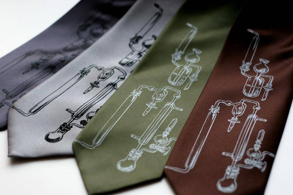 Cyberoptix Tie Lab - Wholesale Necktie - Men's - Chemistry Lab Glass Necktie, Experiment Tie2