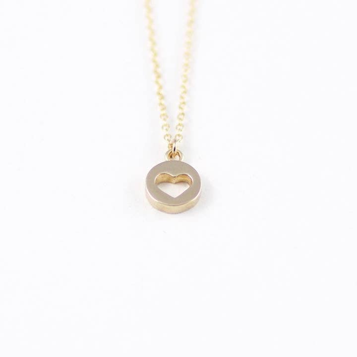 Cut Out Heart Necklace- Sterling Silver for wholesale by Lovishly