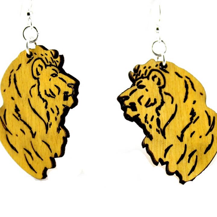 Detailed Lion Earrings for wholesale by Green Tree Jewelry