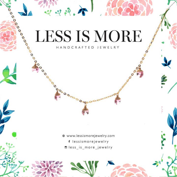 Less is More - Wholesale Charm/Dangle Bracelet - Rose Swarovski Confetti Bracelet (Gold or Silver)3