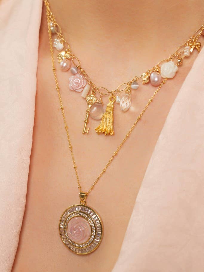 Rory Ashton Jewelry - Wholesale Pendant/Charm Necklace - Gwen Rose Necklace - Blush3