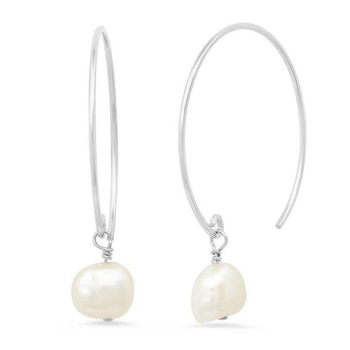 Hand Fabricated Sterling Hoops With Semi-Precious Stones for wholesale by Jessica Elliot Jewelry