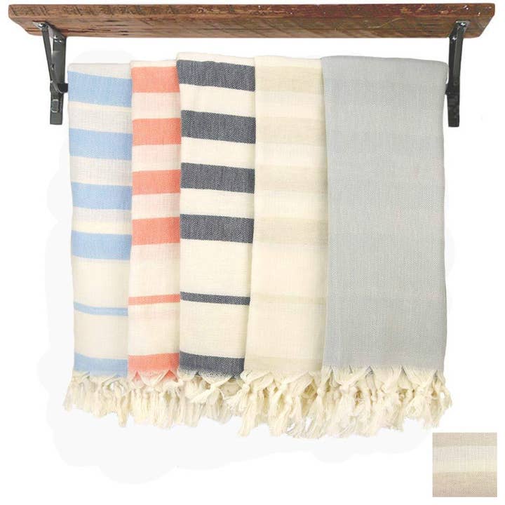 Ecru & Natural Cotton Linen Wrap for wholesale by Hacienda Austin