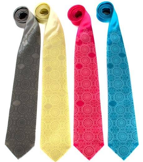 Cyberoptix Tie Lab - Wholesale Necktie - Men's - Cottage Lace Necktie. Doily Print Tie2