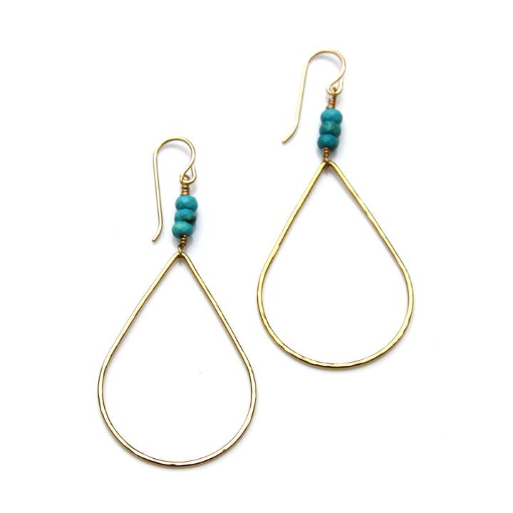 Bridget – Gold Turquoise Earrings for wholesale by Reija Eden Jewelry