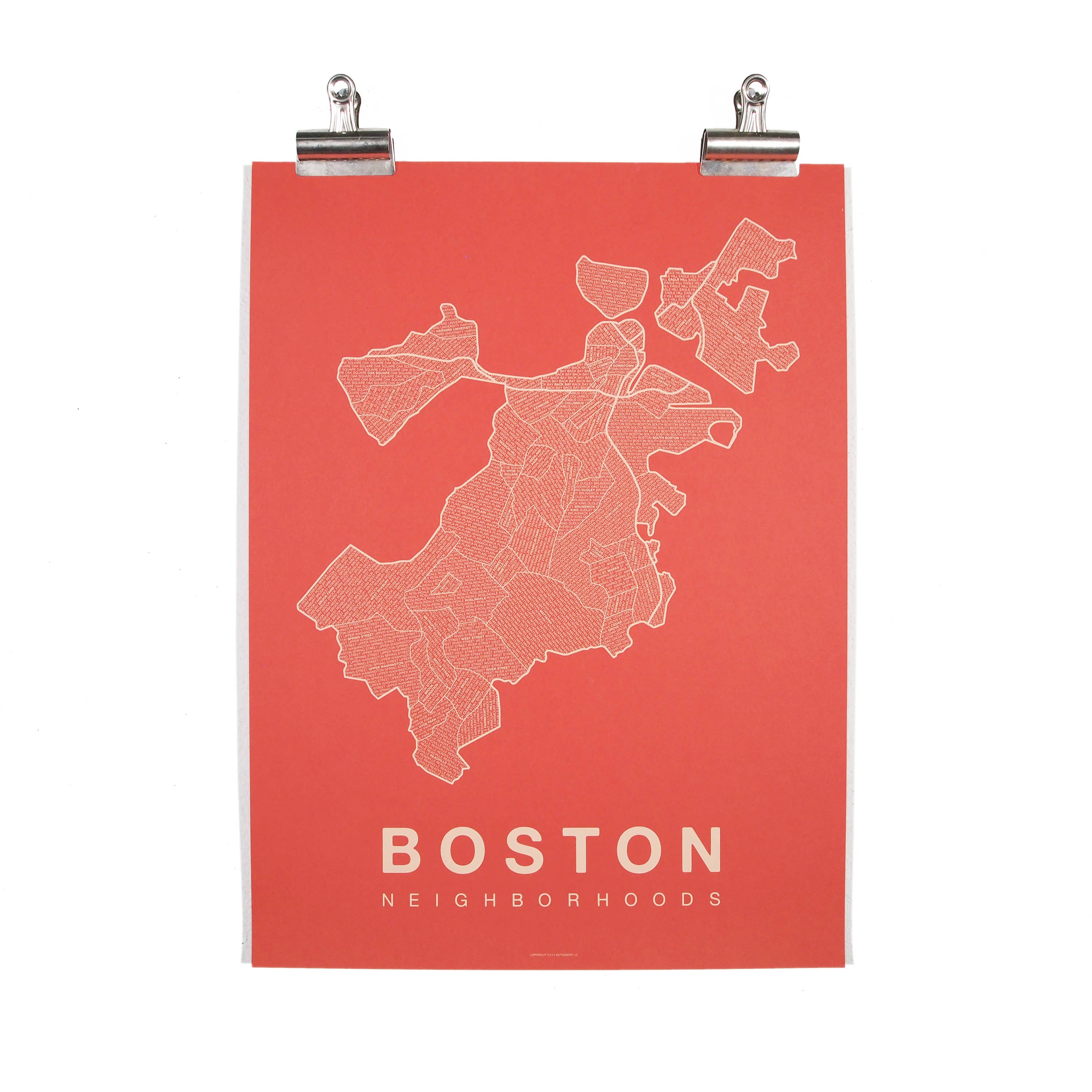 Native Maps - Wholesale Poster - Boston, MA Neighborhood City Map Poster4