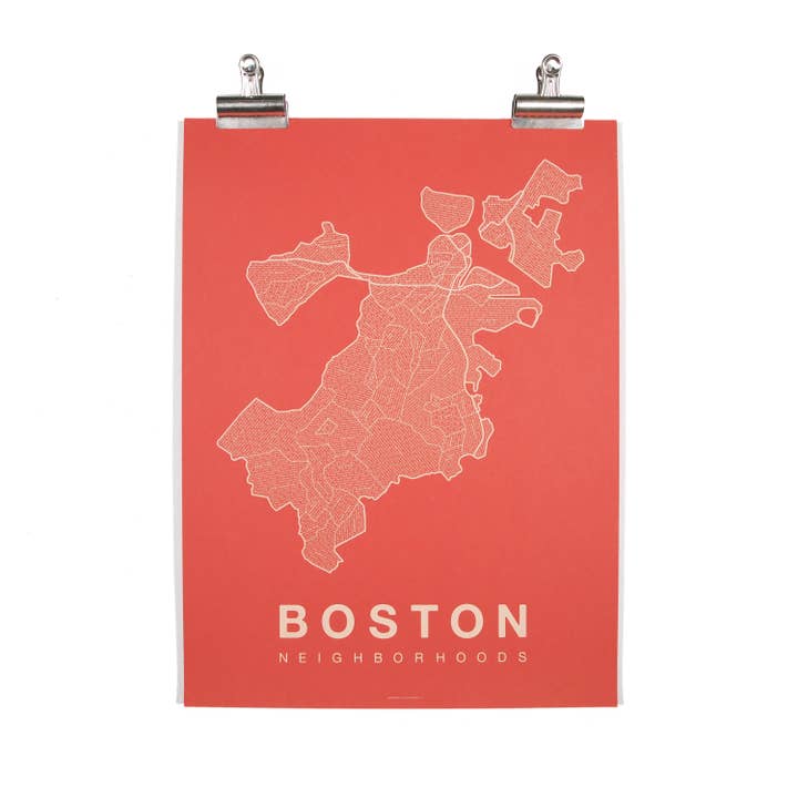Native Maps - Wholesale Poster - Boston, MA Neighborhood City Map Poster4