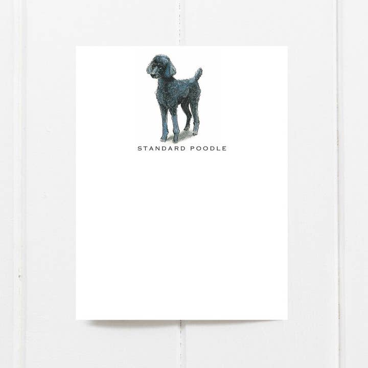 Dog Note Cards | Standard Pudel (schwarz) | Set mit 6 für den Großhandel von Fable & Sage