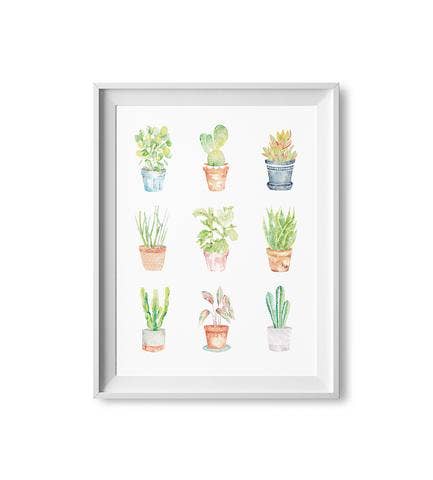 Lilac Paperie - Wholesale Art Print - 8” x 10” Mini Plants  Watercolor Print0