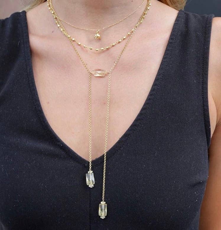 Alicia Marilyn Designs - Wholesale Pendant/Charm Necklace - Double Citrine Necklace - Gold1