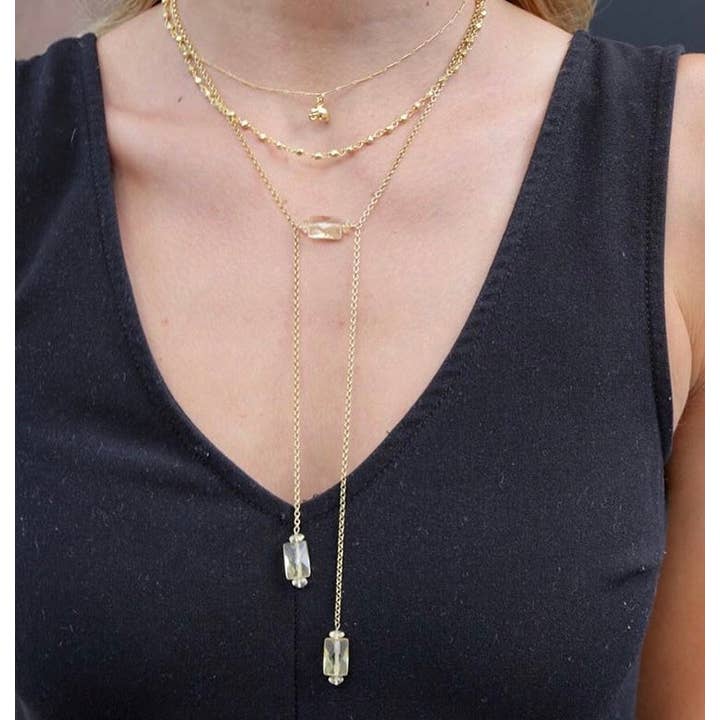 Alicia Marilyn Designs - Wholesale Pendant/Charm Necklace - Double Citrine Necklace - Gold1