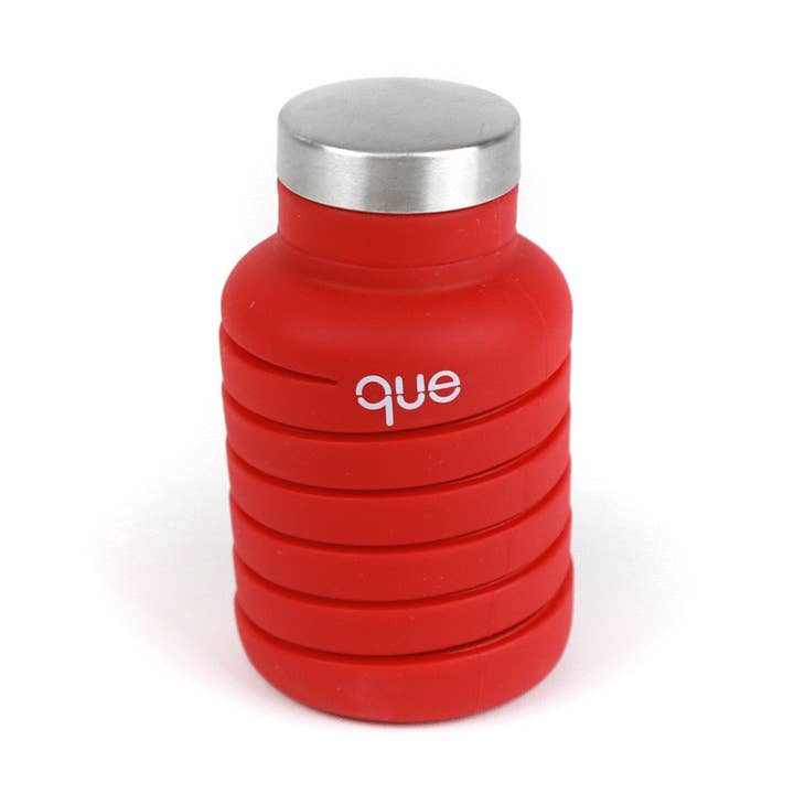 20oz Collapsible Water Bottle - Bonfire Red for wholesale by Que Factory