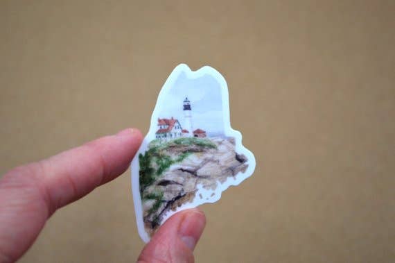 Rachel Alvarez Art - Wholesale Sticker - Maine State Vinyl Decal Sticker1