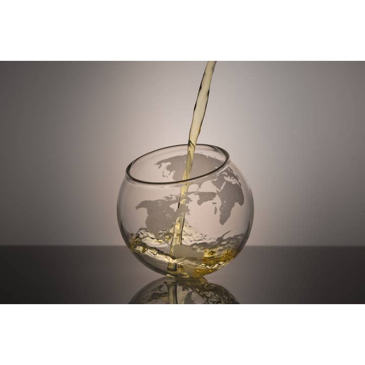 Prestige Decanters - Wholesale Cocktail/Liquor Glass - Spinning Globe Whiskey Glasses - Set of Two