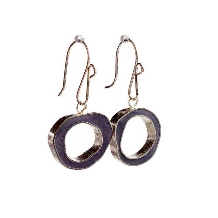 Baubbly - Wholesale Dangle Earrings - Berry and Purple Front-Facing Hoops - Reversible Handmade2