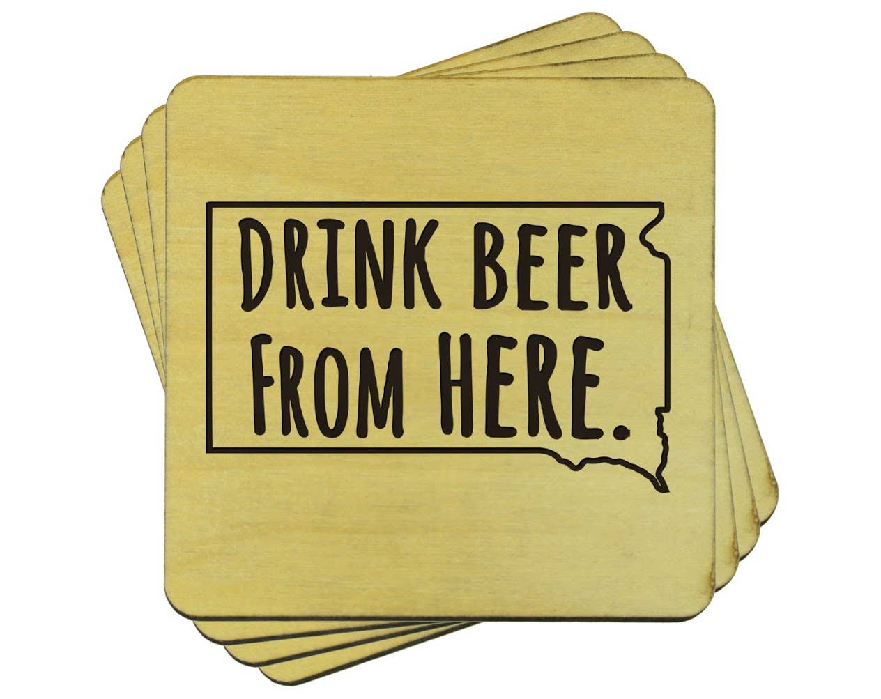 Torched Products - Wholesale Coasters - Drink Beer From Here Coasters | Set of 4 Beer Coasters45