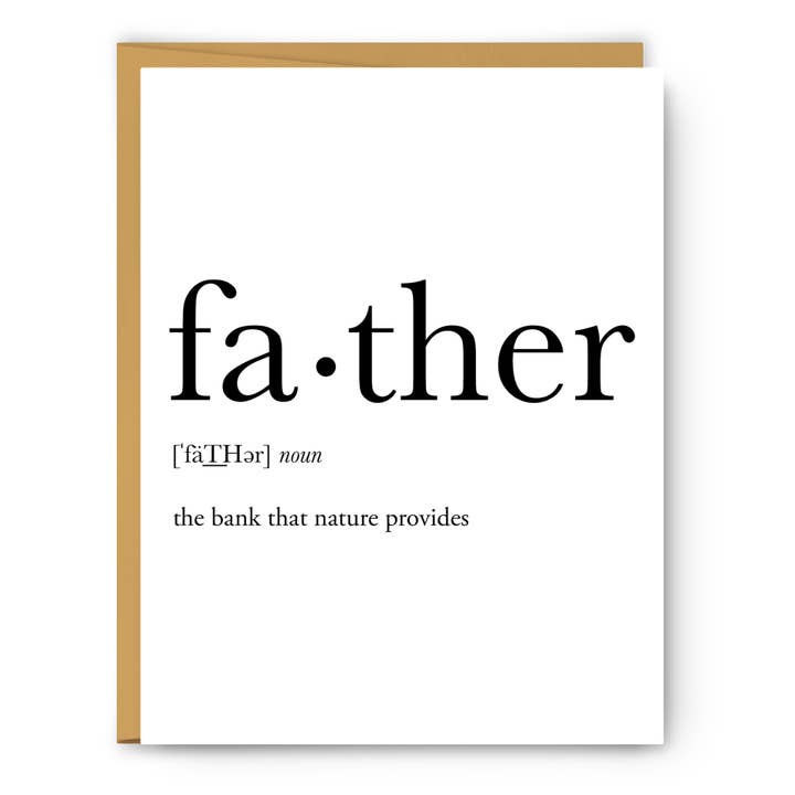 Father Definition - Father's Day Card for wholesale by Footnotes