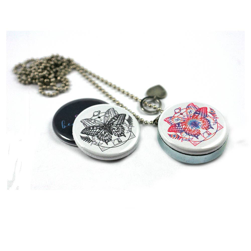Polarity - Wholesale Locket Necklace - Butterflies Butterfly Esoteric Locket Necklace2