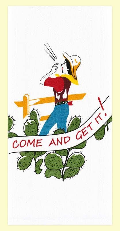Red and White Kitchen Company - Wholesale Tea Towel - Come And Get It Ranch Retro Flour Sack Kitchen Towel