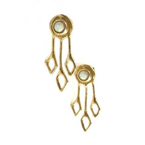Boucles d'oreilles vertiges avec opale pour la vente par Therese Kuempel Jewelry