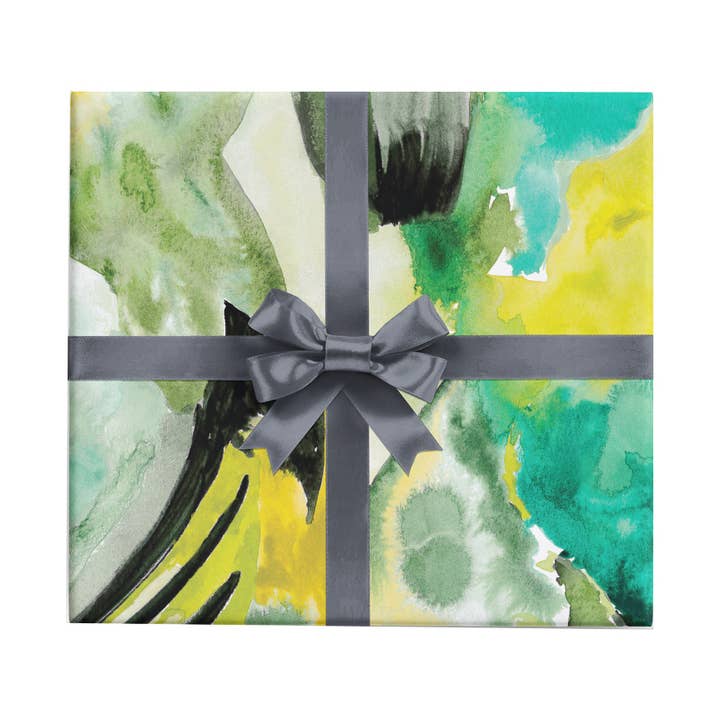 Green Abstract "Mossy North Side" Wrapping Paper Sheet for wholesale by REVEL & Co.