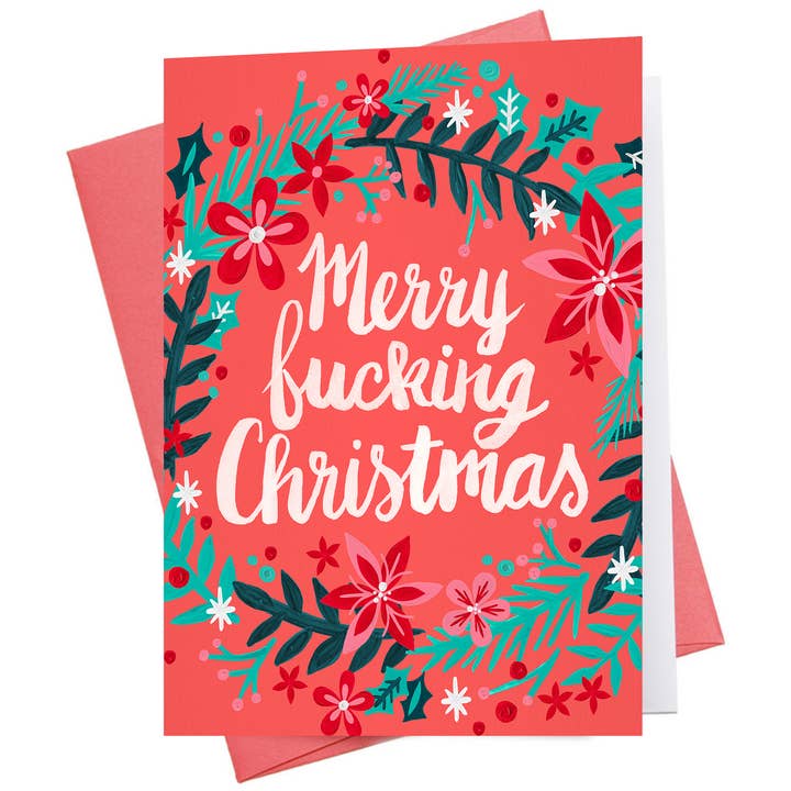 Merry Fucking Christmas | Holiday Greeting Card for wholesale by Inkwell Cards