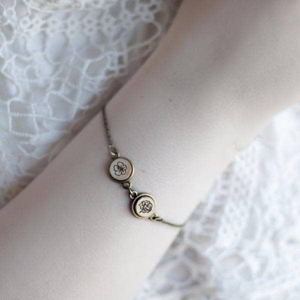Tiny Floral Bracelet for wholesale by Little Allegory