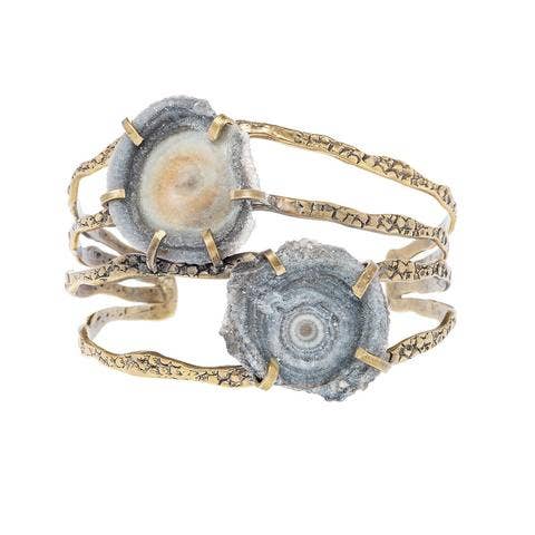 2 Jasper Salaktites with Thin Stringray Bangles Cuff for wholesale by Alkemie Jewelry