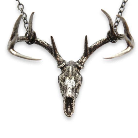 Moon Raven Designs - Wholesale Pendant/Charm Necklace - Trophy Deer Skull Pendant Necklace - Sterling Silver