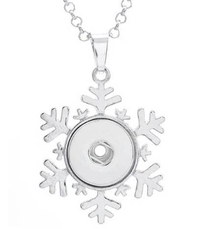 Say It in A Snap Jewelry – wholesale Snap jewellery – Christmas Snowflake Snap Pendant with Chain for Snap Jewelry