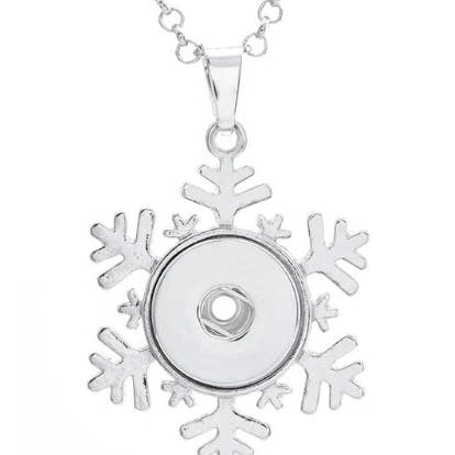 Say It in A Snap Jewelry – wholesale Snap jewellery – Christmas Snowflake Snap Pendant with Chain for Snap Jewelry0