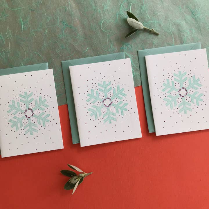 Helen Edna - Wholesale Christmas Card - Snowflake Christmas Greeting - Letterpress Card1